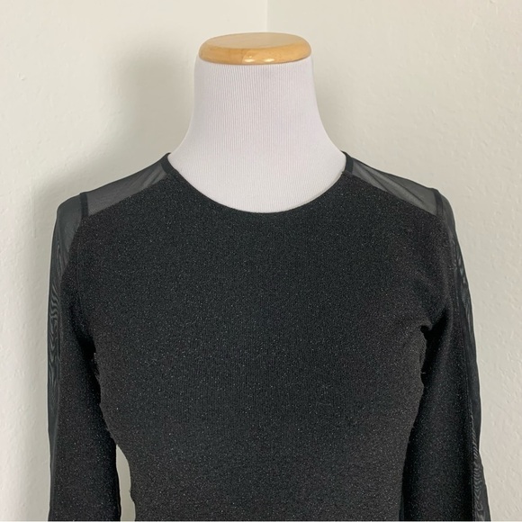 Express Shimmer Cut Out Bodycon Mesh Low Back Dress - Picture 14 of 17